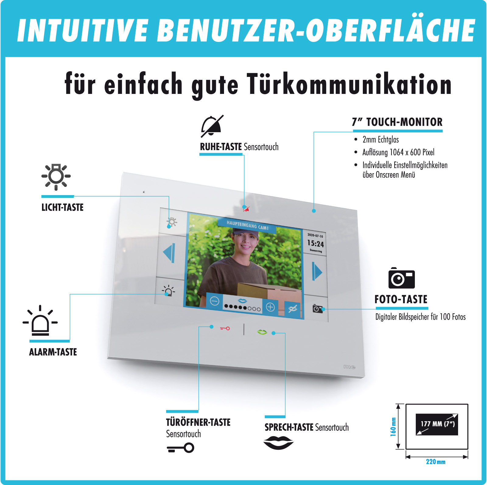 1-Fam.Haus Set UP mit IP-Innenstation (App) 7 Zoll, Bildspeicher, Touch & mp3 1-Fam.Haus Set UP mit IP-Innenstation (App) 7 Zoll, Bildspeicher, Touch & mp3