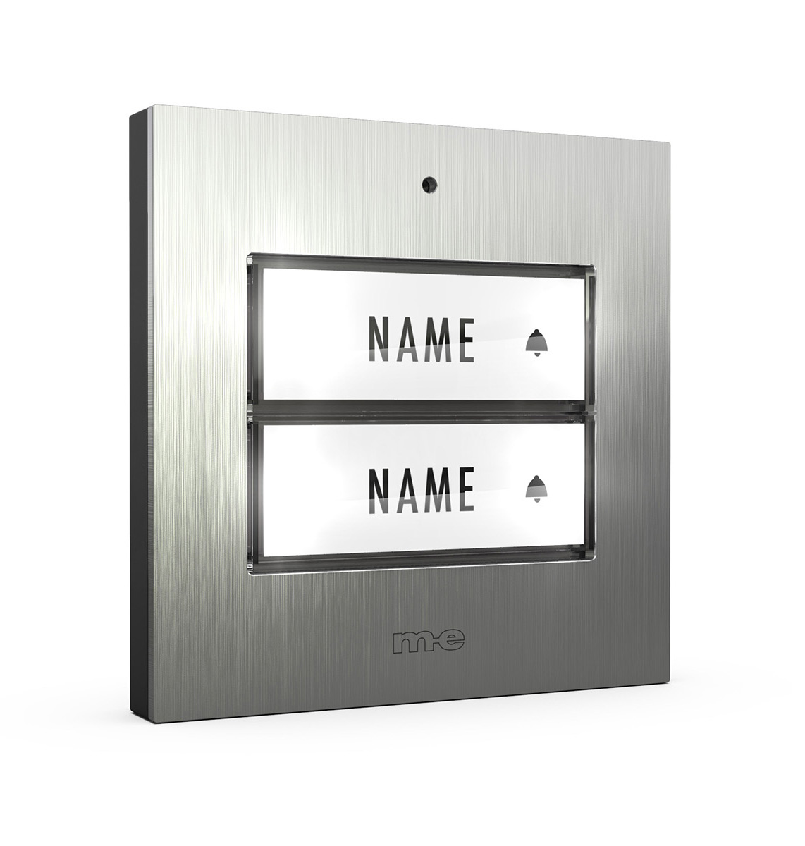 Klingeltaster, beleuchtet 1, 2-Familienh. Edelstahl (AP)