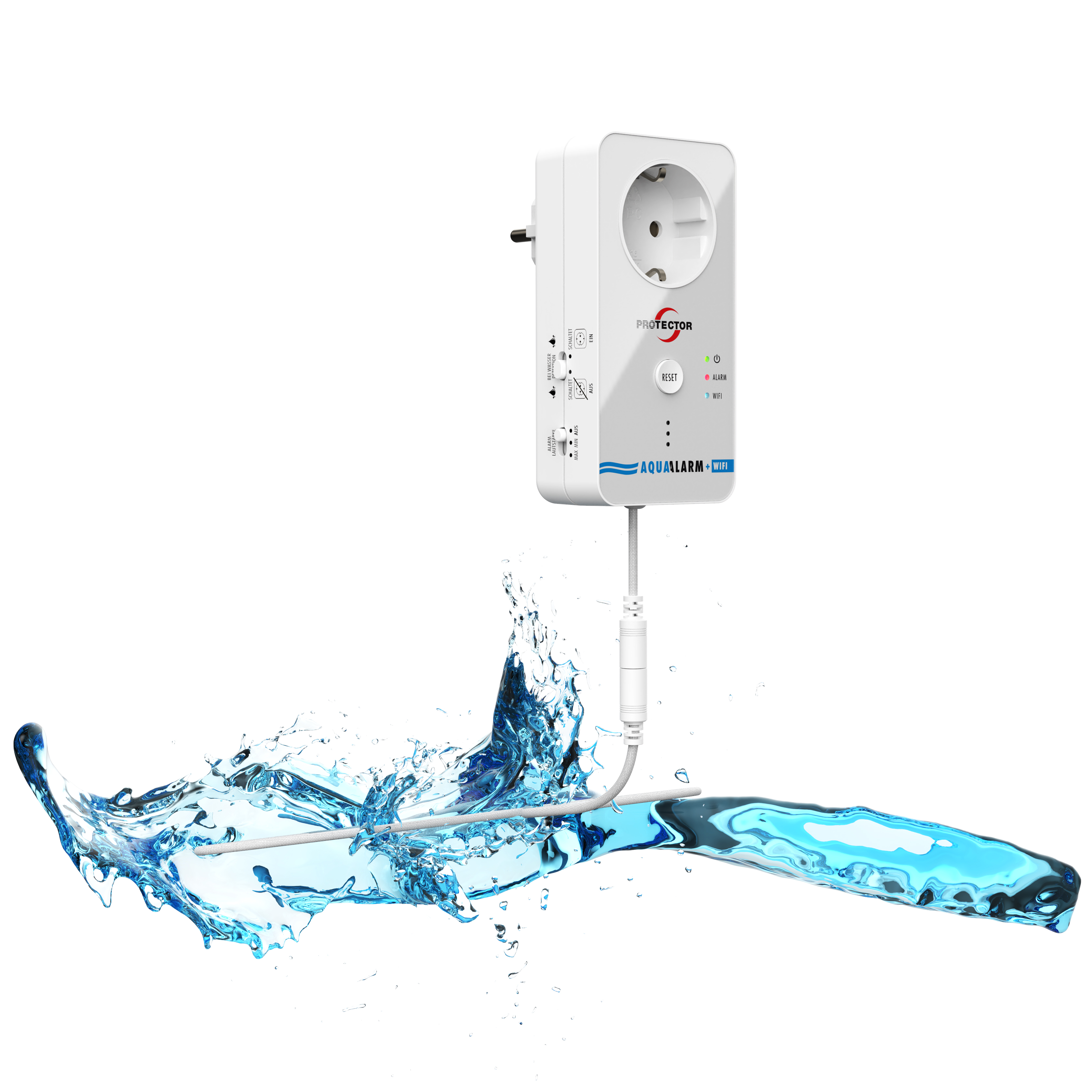 NEU WLAN WASSERALRM, mit full-sensitiven Detektorkabel, 3-fache Sicherheit