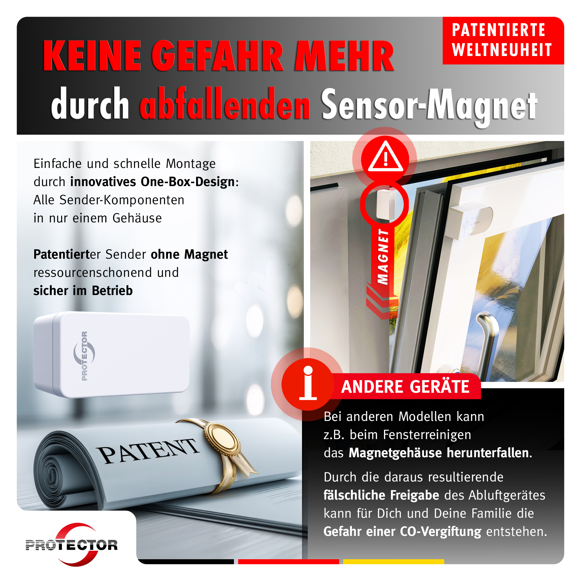 Funk-Abluftsteuerung THERMO mit Kinetik-Fenstersender