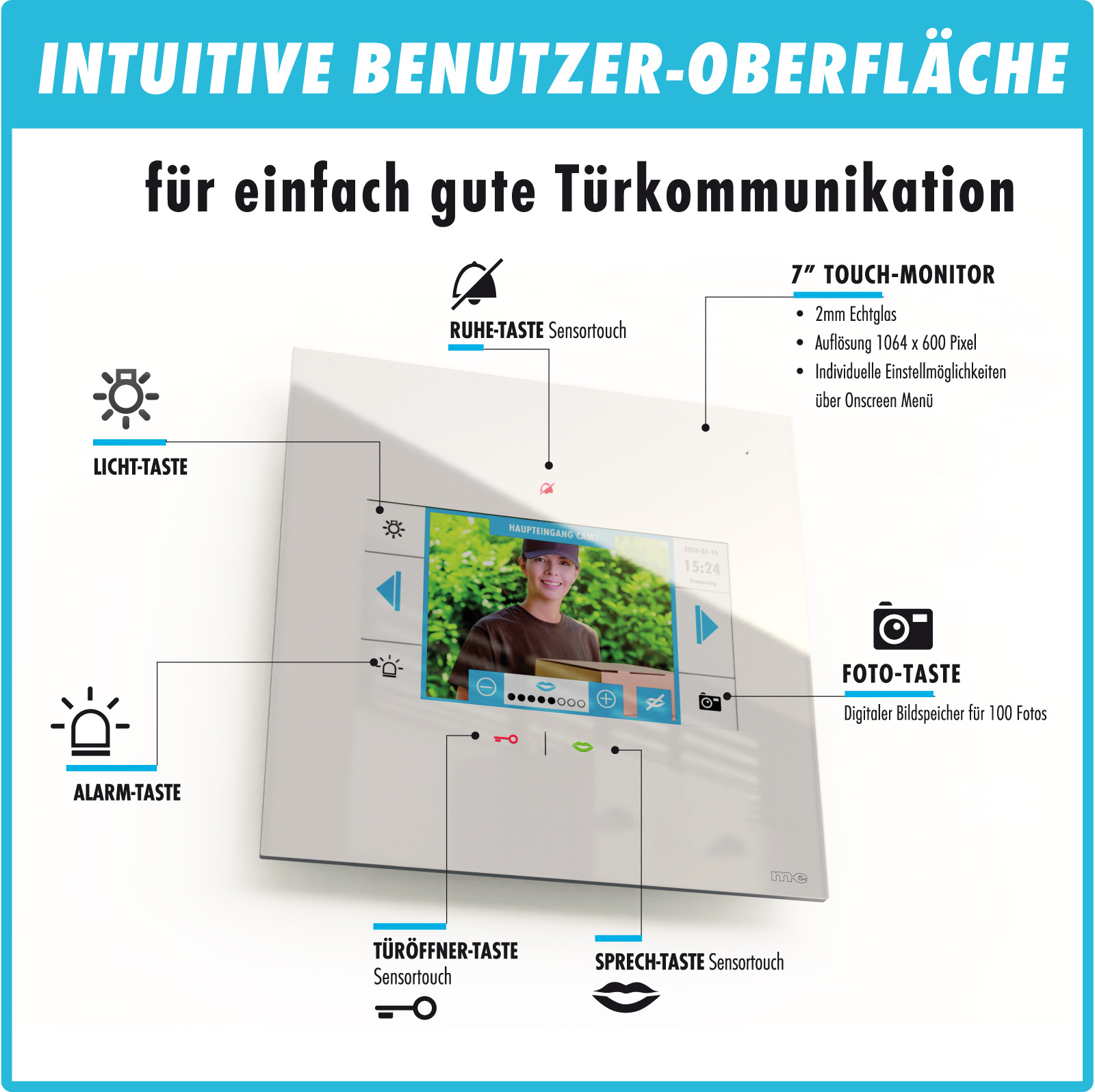 Video-Türsprechanlage VDV-201011-AW mit RFID - Aluminium Außenstation in anthrazit für 1-Familienhaus - 7 Zoll iP-Innenstation in weiß mit App - Türklingel mit Kamera - Türsprechanlage Video für Einfamilienhaus 4-Draht Video-Türsprechanlage VDV-201011-AW mit RFID - Aluminium Außenstation in anthrazit für 1-Familienhaus - 7 Zoll iP-Innenstation in weiß mit App - Türklingel mit Kamera - Türsprechanlage Video für Einfamilienhaus 4-Draht