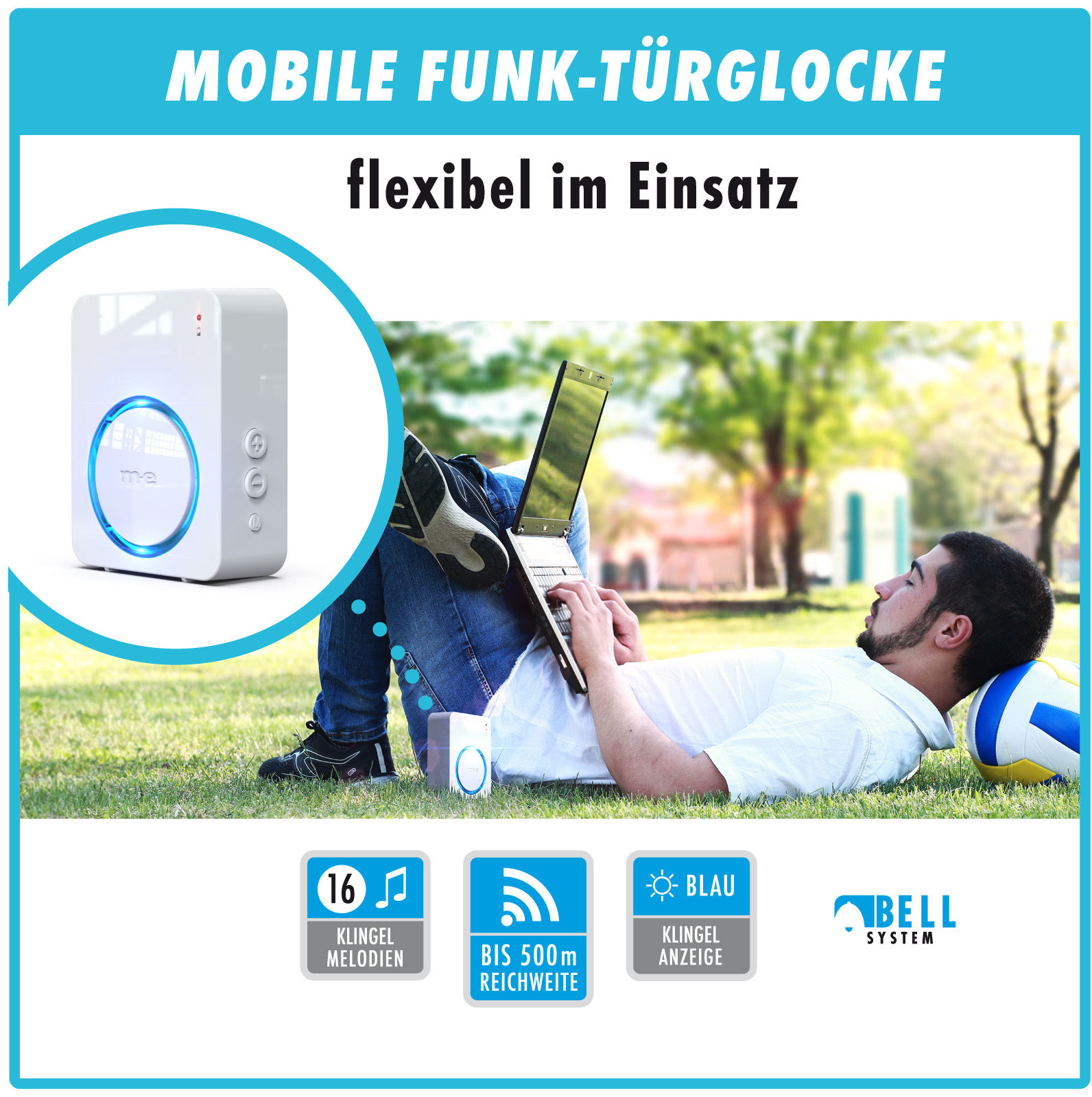 Funk-Türklingel-Set BELL-522-BO-EA – Kabellose Türklingel für 2 Familienhäuser, batteriebetriebene Funkklingel mit Empfänger & Sender in Edelstahl anthrazit. Funk-Türklingel-Set BELL-522-BO-EA – Kabellose Türklingel für 2 Familienhäuser, batteriebetriebene Funkklingel mit Empfänger & Sender in Edelstahl anthrazit.
