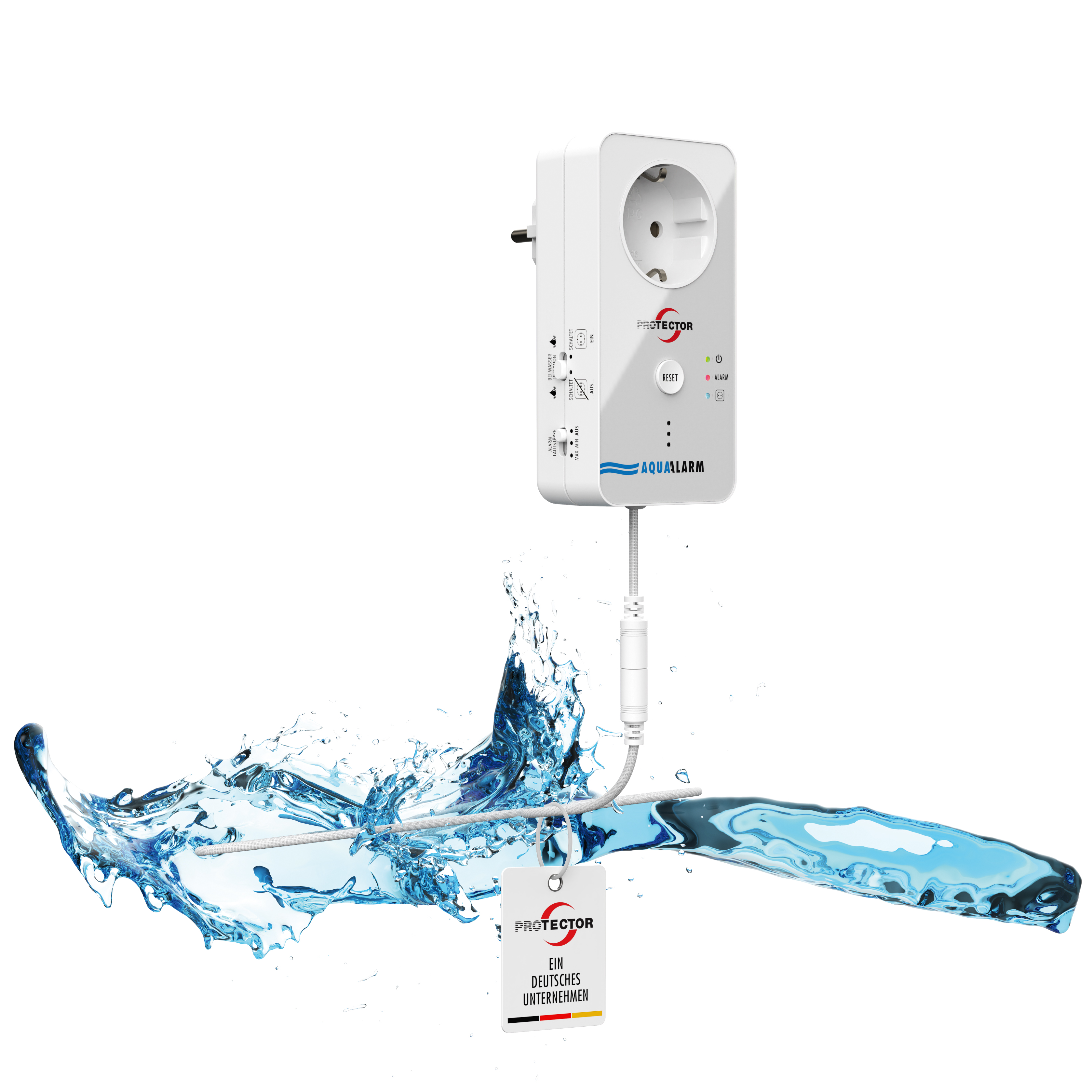 NEU WASSERALARM, mit full-sensitiven Detektor-Kabel, 2-fache Sicherheit