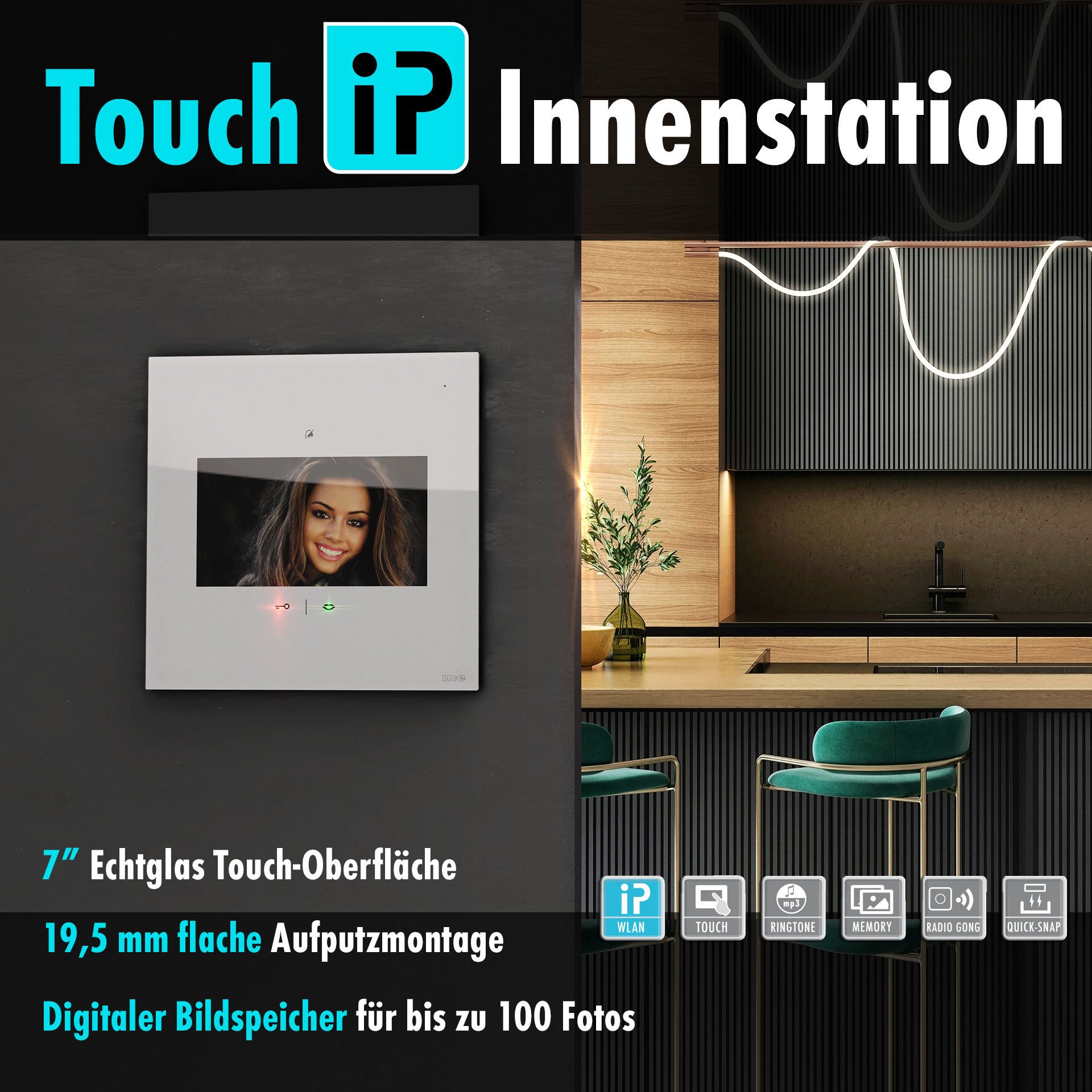 Video-Türsprechanlage VDV-201011-AW mit RFID - Aluminium Außenstation in anthrazit für 1-Familienhaus - 7 Zoll iP-Innenstation in weiß mit App - Türklingel mit Kamera - Türsprechanlage Video für Einfamilienhaus 4-Draht Video-Türsprechanlage VDV-201011-AW mit RFID - Aluminium Außenstation in anthrazit für 1-Familienhaus - 7 Zoll iP-Innenstation in weiß mit App - Türklingel mit Kamera - Türsprechanlage Video für Einfamilienhaus 4-Draht