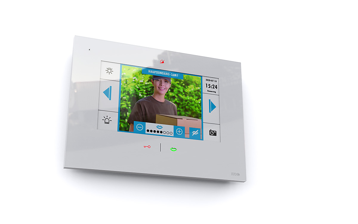 VDV-907-weiss-weiss-UI-1200px 1-Fam.Haus Set UP mit IP-Innenstation (App) 7 Zoll, Bildspeicher, Touch & mp3