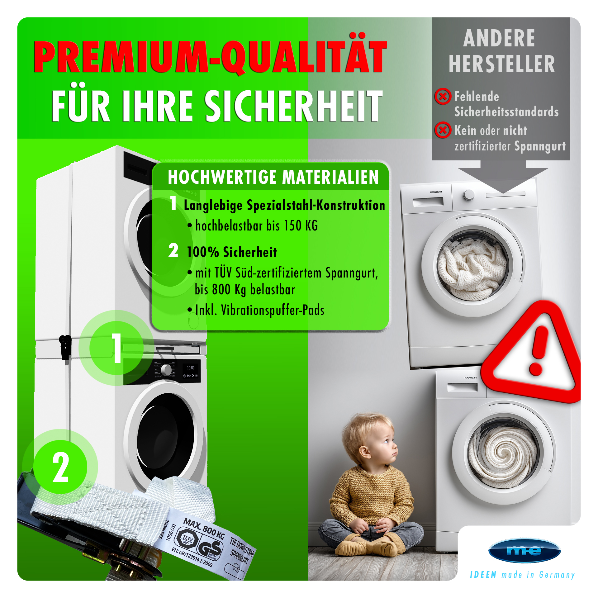 Zwischenbaurahmen/ Waschmaschinenzubehör/ Trocknerzubehör/ Verbindungsrahmen mit Ablage und Wäscheleine / Waschmaschine und Trockner/ Universell Zwischenbaurahmen/ Waschmaschinenzubehör/ Trocknerzubehör/ Verbindungsrahmen mit Ablage und Wäscheleine / Waschmaschine und Trockner/ Universell