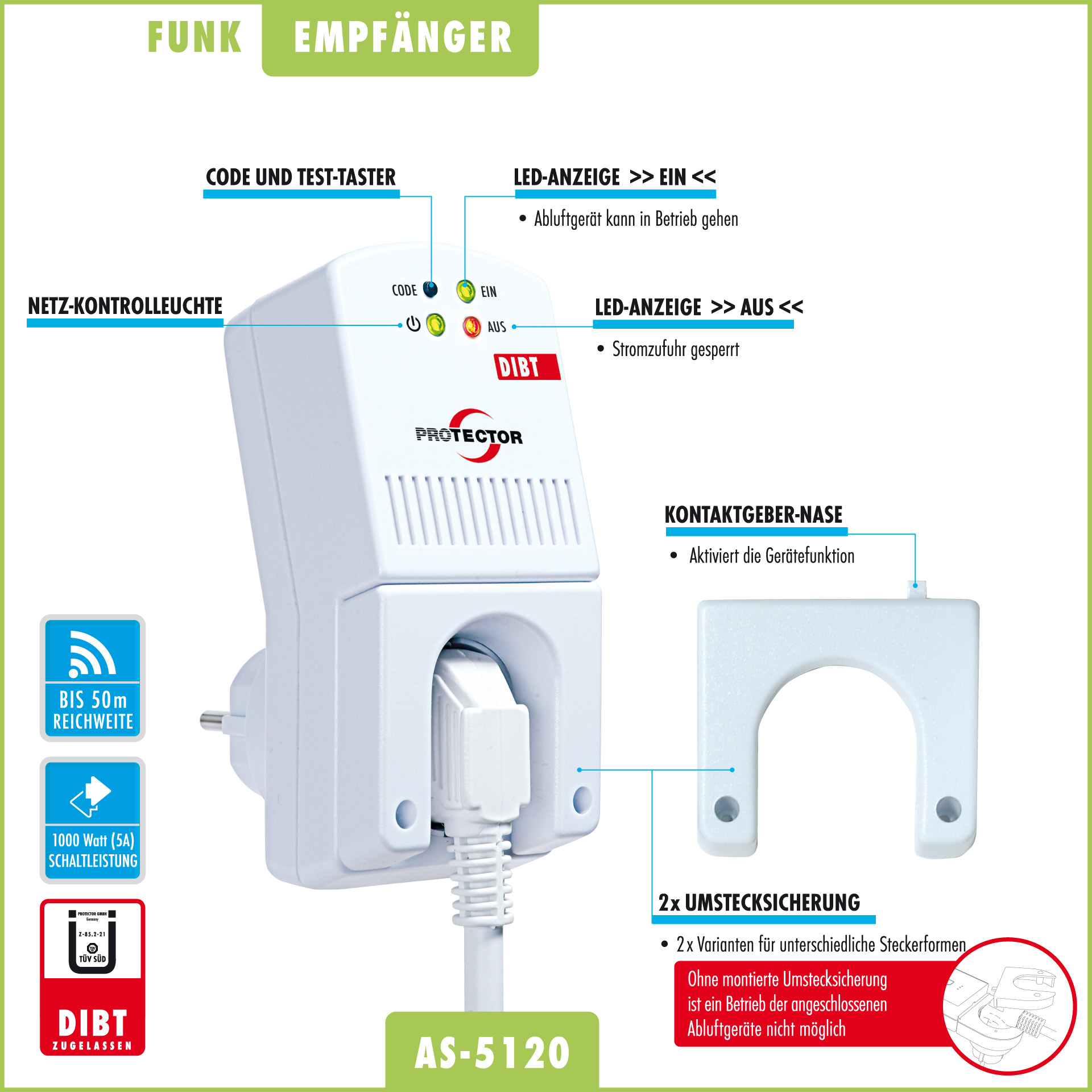 AS-5120-Content-Amazon-R-4 Funk-Fensterkontaktschalter AS-5120 mit DIBT-Zulassung, Funk-Abluftsteuerung, für Dunstabzugshauben