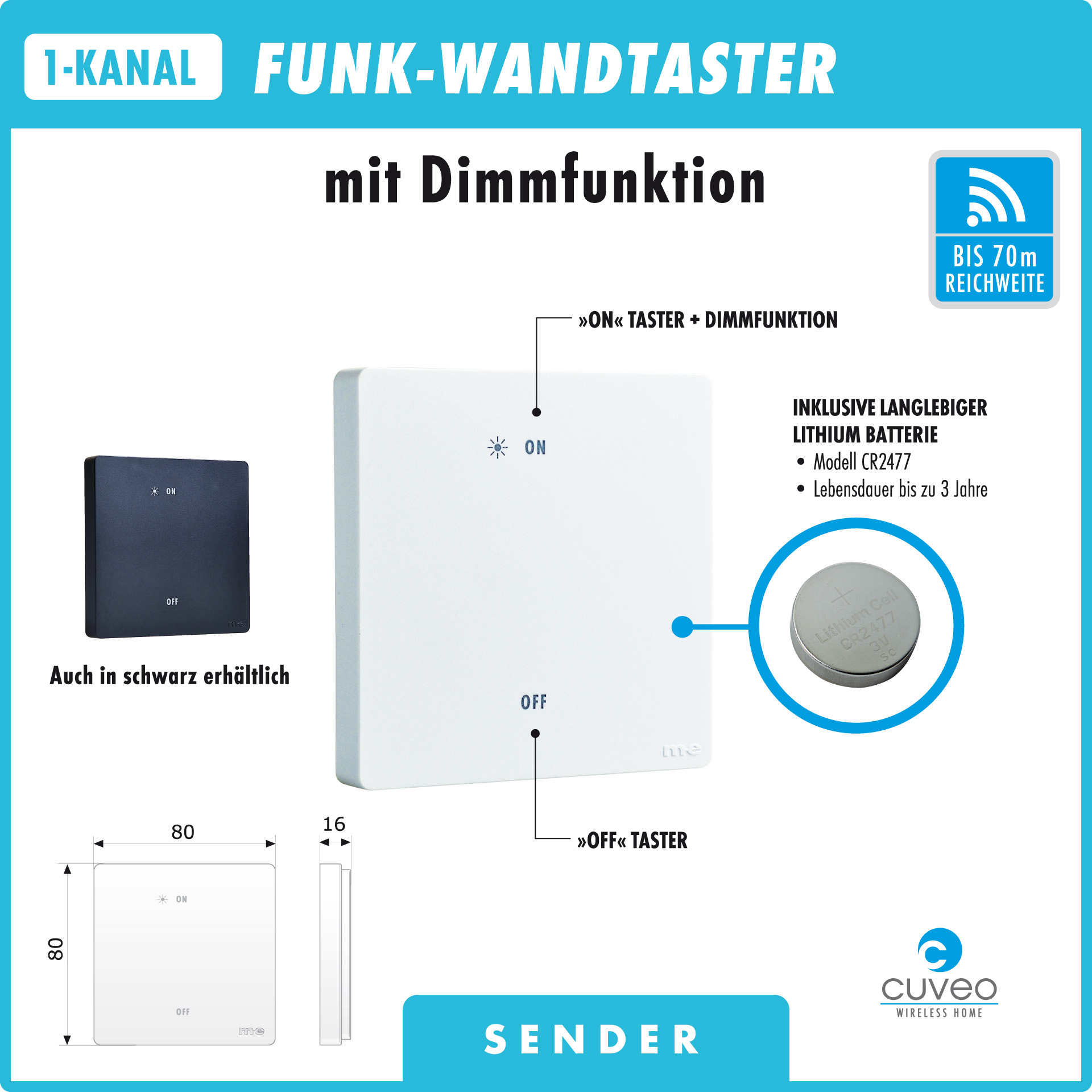 CUVEO Startersets mit Rollladenschalter