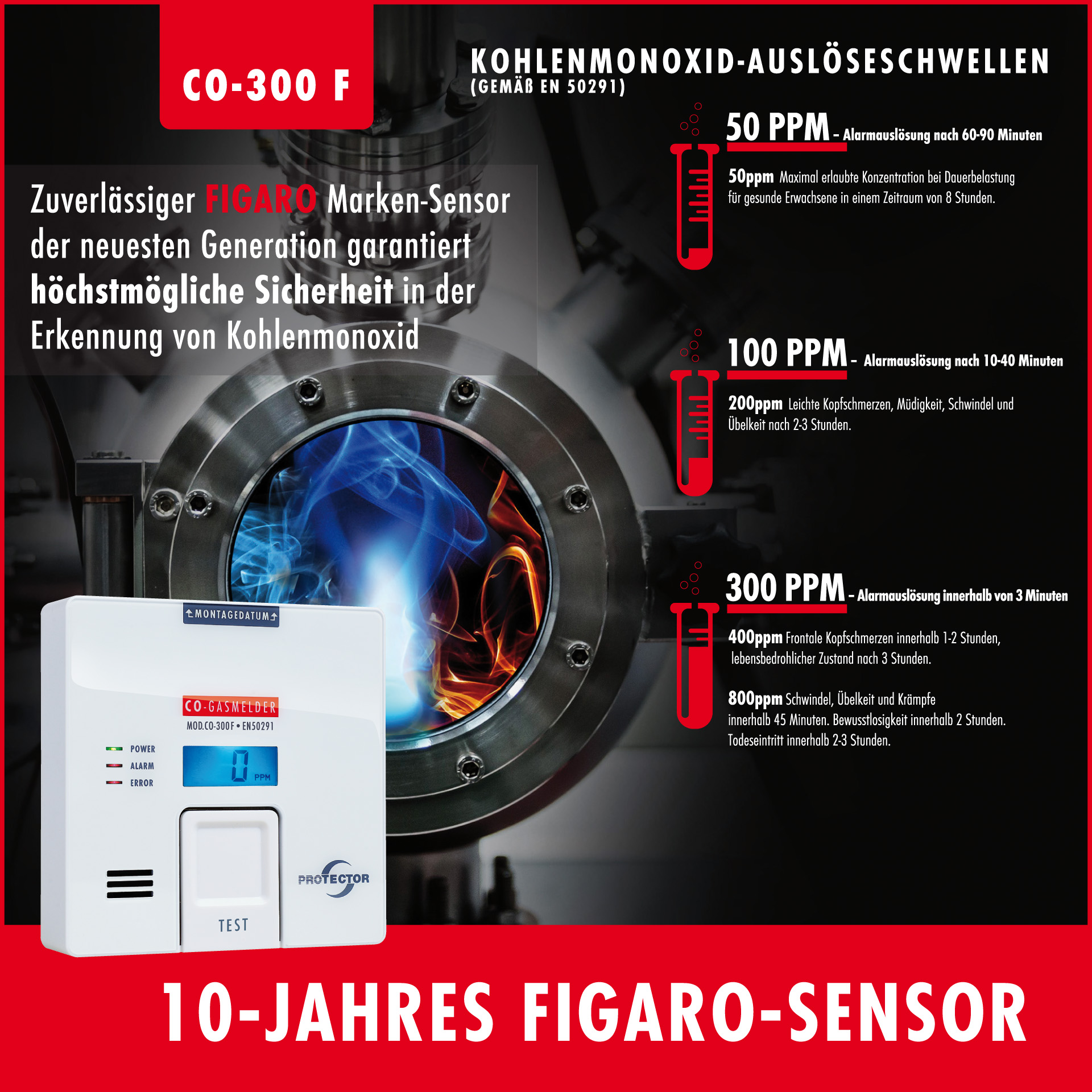 CO-Gasmelder mit FIGARO-Sensor CO-Gasmelder mit FIGARO-Sensor