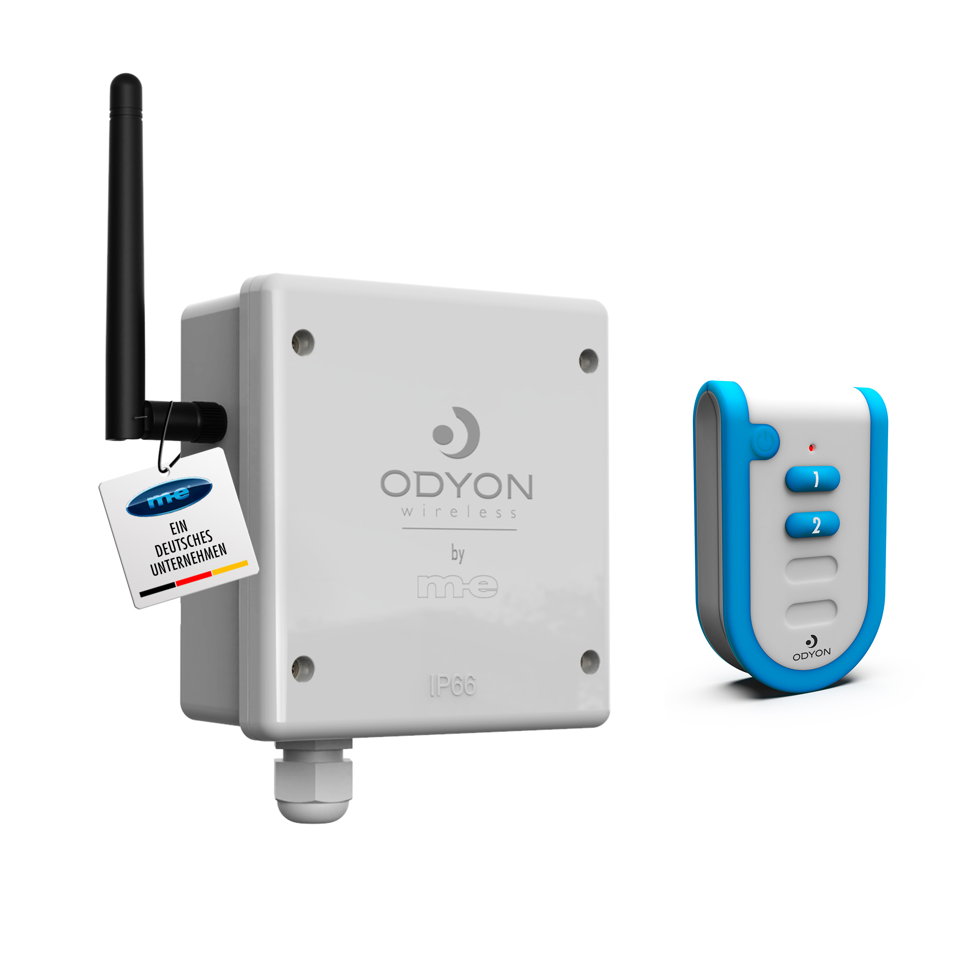 ODYON PRO POWER-SET 1, 230V : Wandempfänger 230V + Handsender 2-Kanal + Stab-Antenne