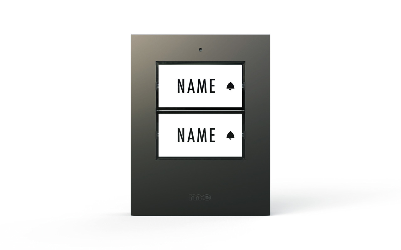 SET: Klingeltaster für 1-, 2- oder 3-Familienhaus in Farbe anthrazit mit  mechanischem Zweiklang-Gong