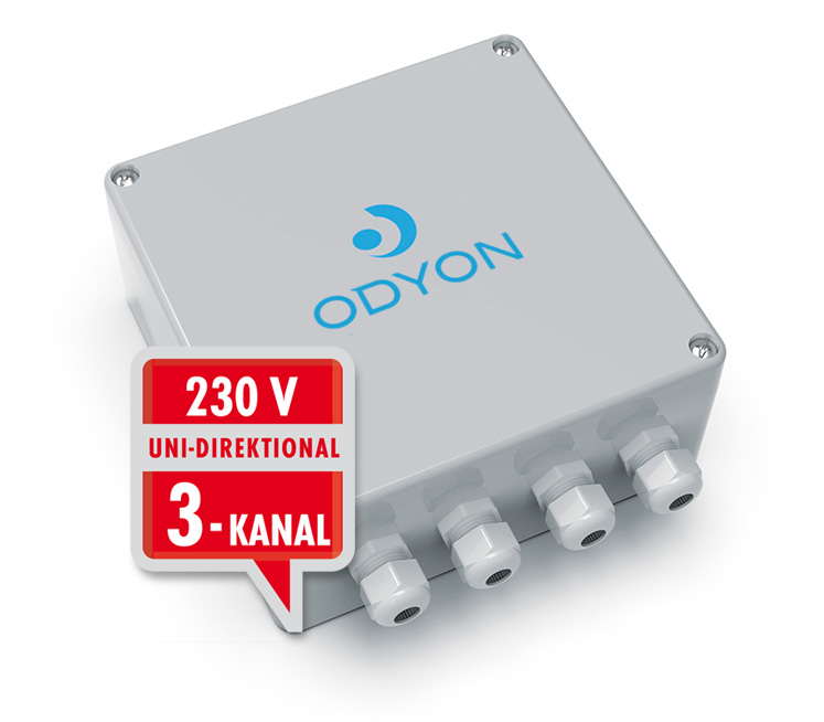ODYON-Wand-RX-hell_1200px-Button_3CH-230V-uni Wandempfänger 230V, 3-Kanal