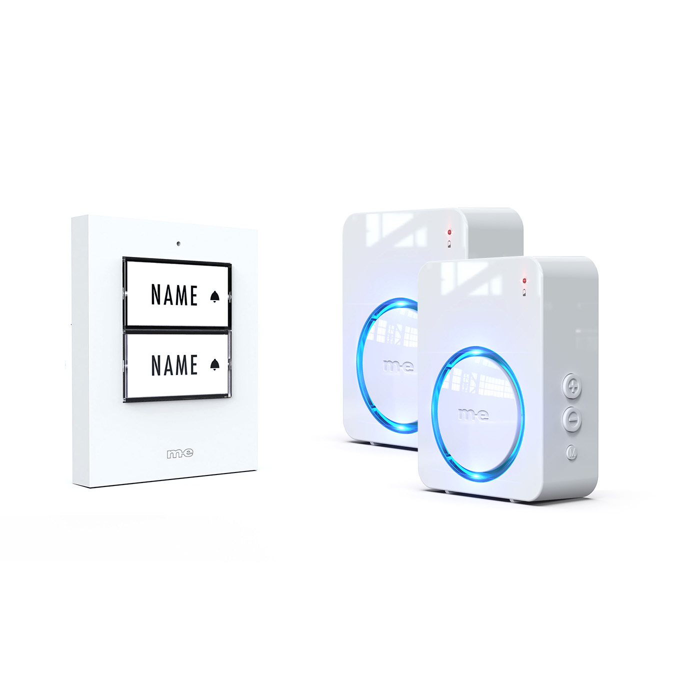 Funk-Türklingel-Set BELL-522-BO-W– Kabellose Türklingel für 2 Familienhäuser, batteriebetriebene Funkklingel mit Empfänger & Sender in Kunststoff weiß. Funk-Türklingel-Set BELL-522-BO-W– Kabellose Türklingel für 2 Familienhäuser, batteriebetriebene Funkklingel mit Empfänger & Sender in Kunststoff weiß.