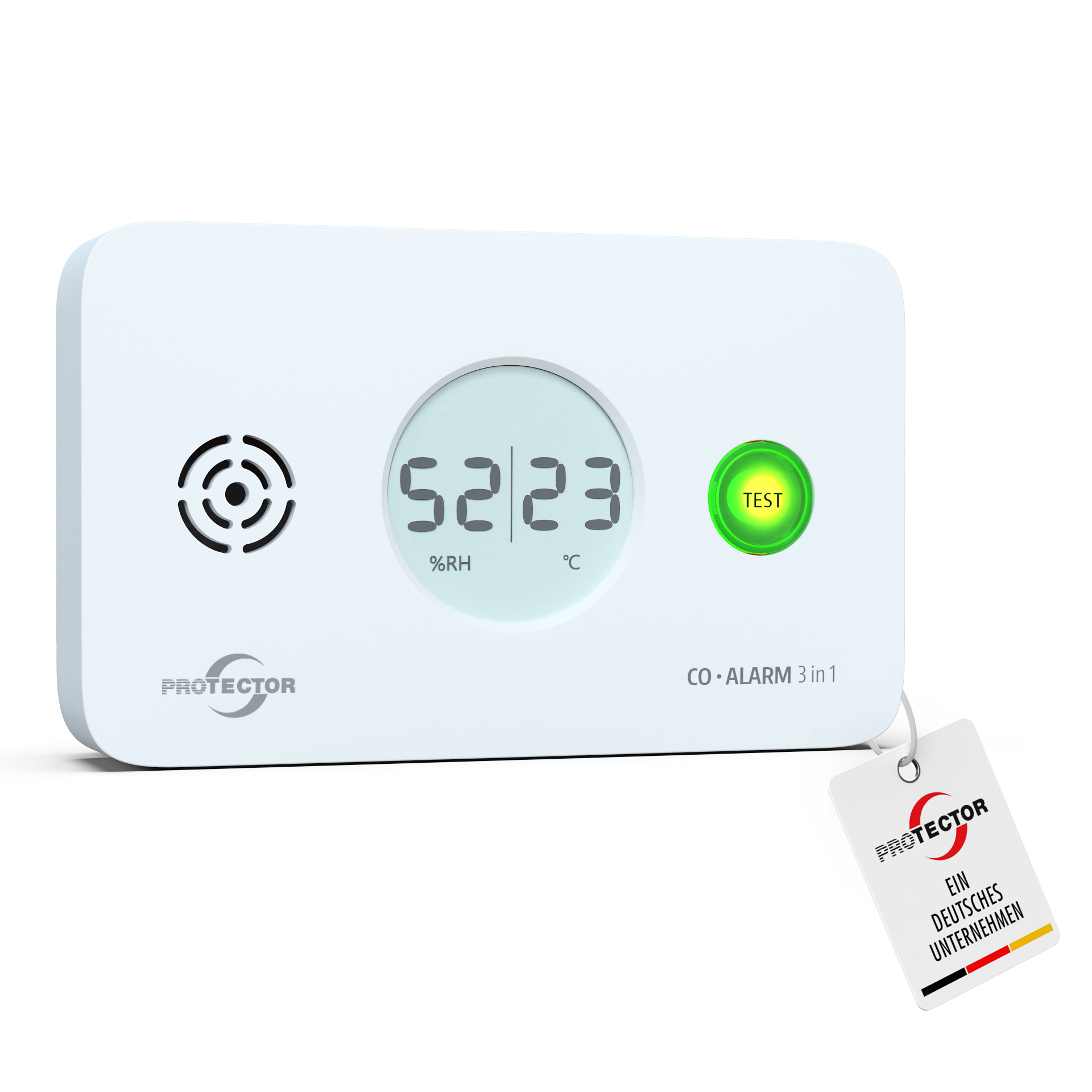 CO-Gasmelder 3-in-1-Melder, Kohlenmonoxid-Melder mit Thermometer + Hygrometer