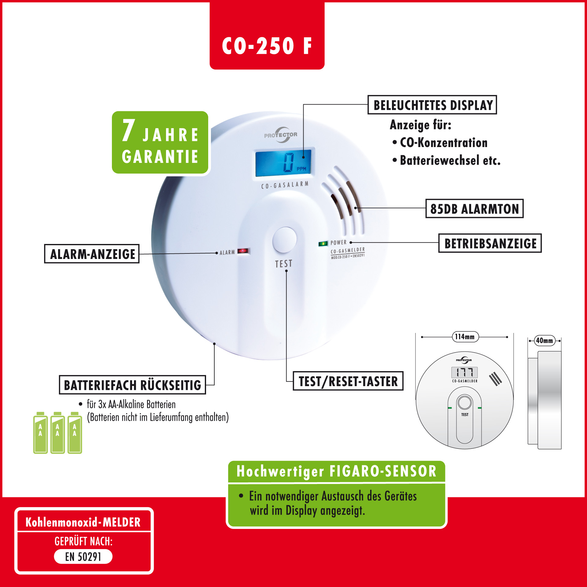 CO-Gasmelder mit FIGARO-Sensor CO-Gasmelder mit FIGARO-Sensor