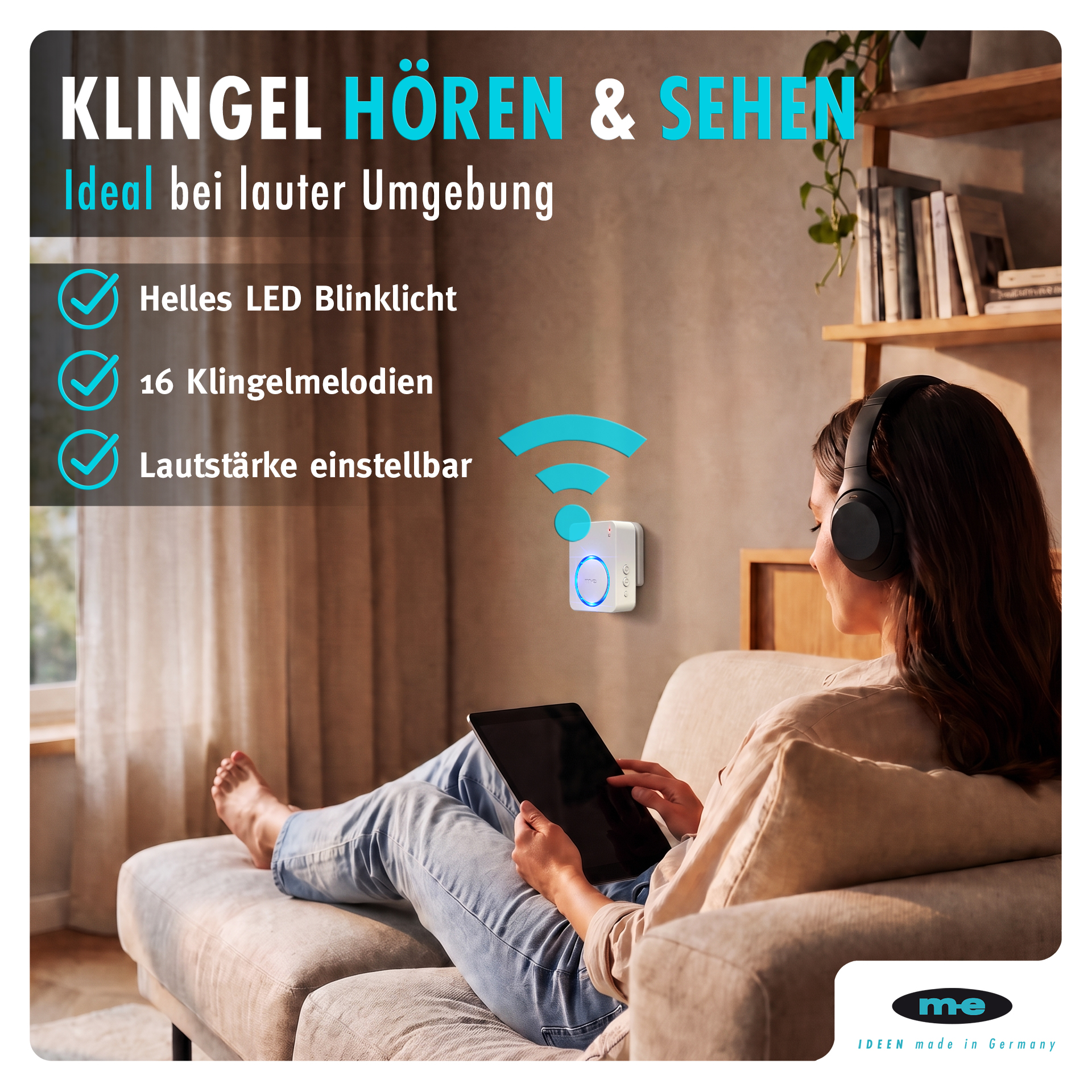 Funk-Türglocken-Empfänger für Kinetik-Sender, zur Erweiterung des Sets KB-100