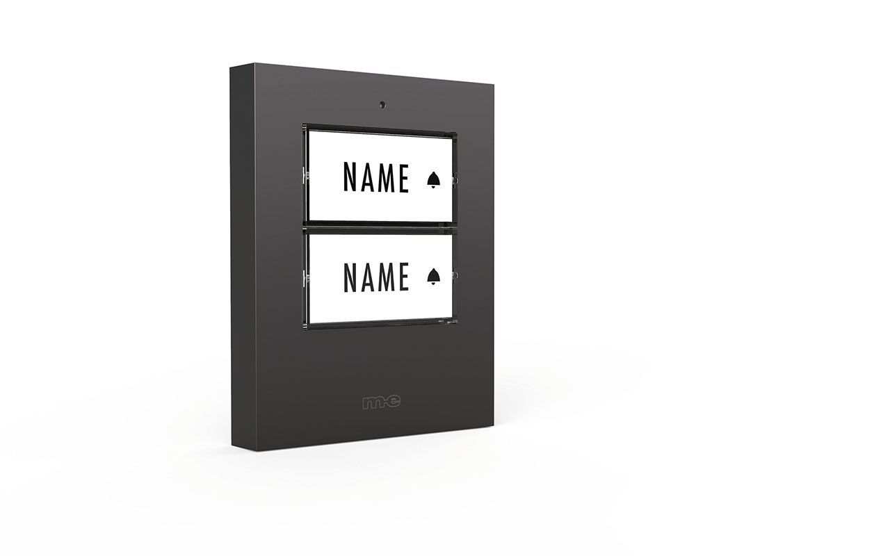 SET: Klingeltaster für 1-, 2- oder 3-Familienhaus in Farbe anthrazit mit  mechanischem Zweiklang-Gong