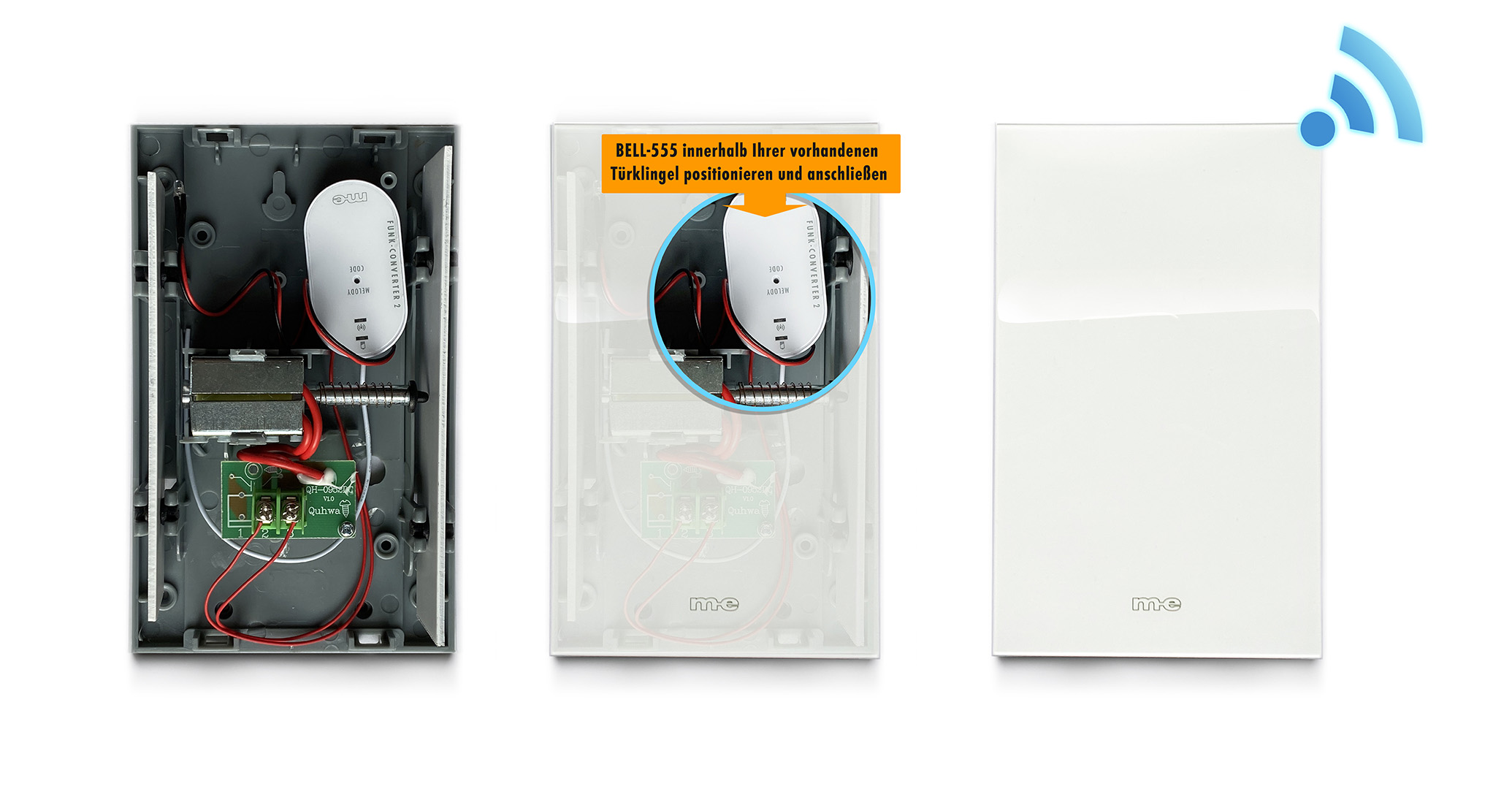 Bell-555-Einbau-Artwork-RZ1 "Aus Kabel mach Funk" - Converter-Set MINI mit Funkempfänger