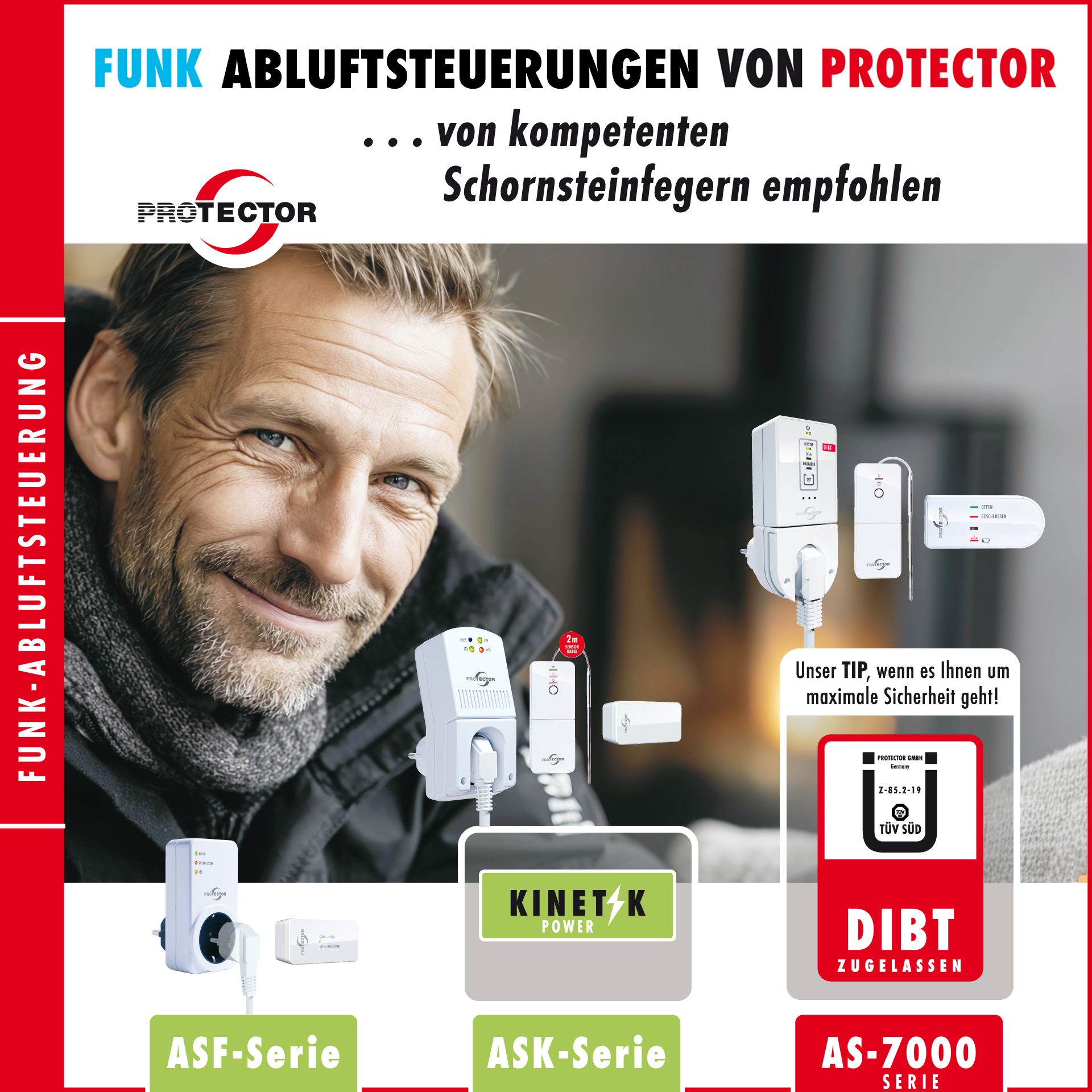 Funk-Abluftsteuerung THERMO mit Kinetik-Fenstersender