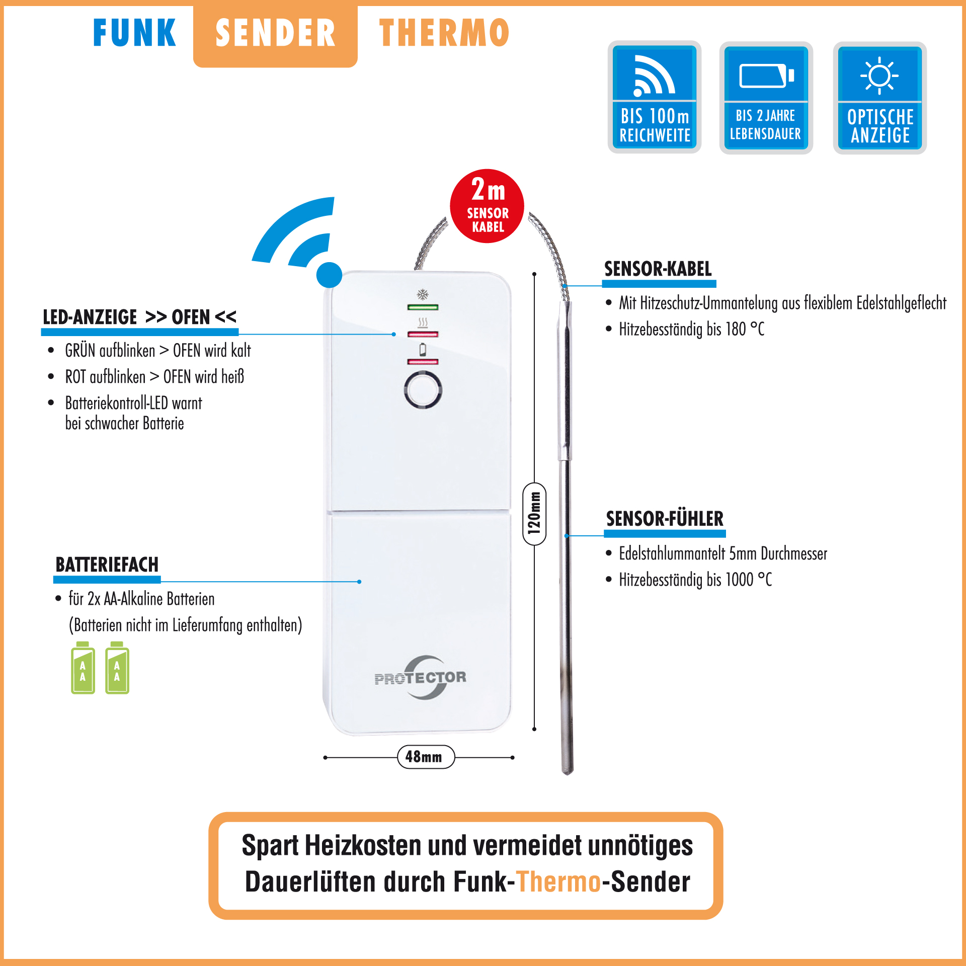 Funk-Abluftsteuerung THERMO mit Kinetik-Fenstersender