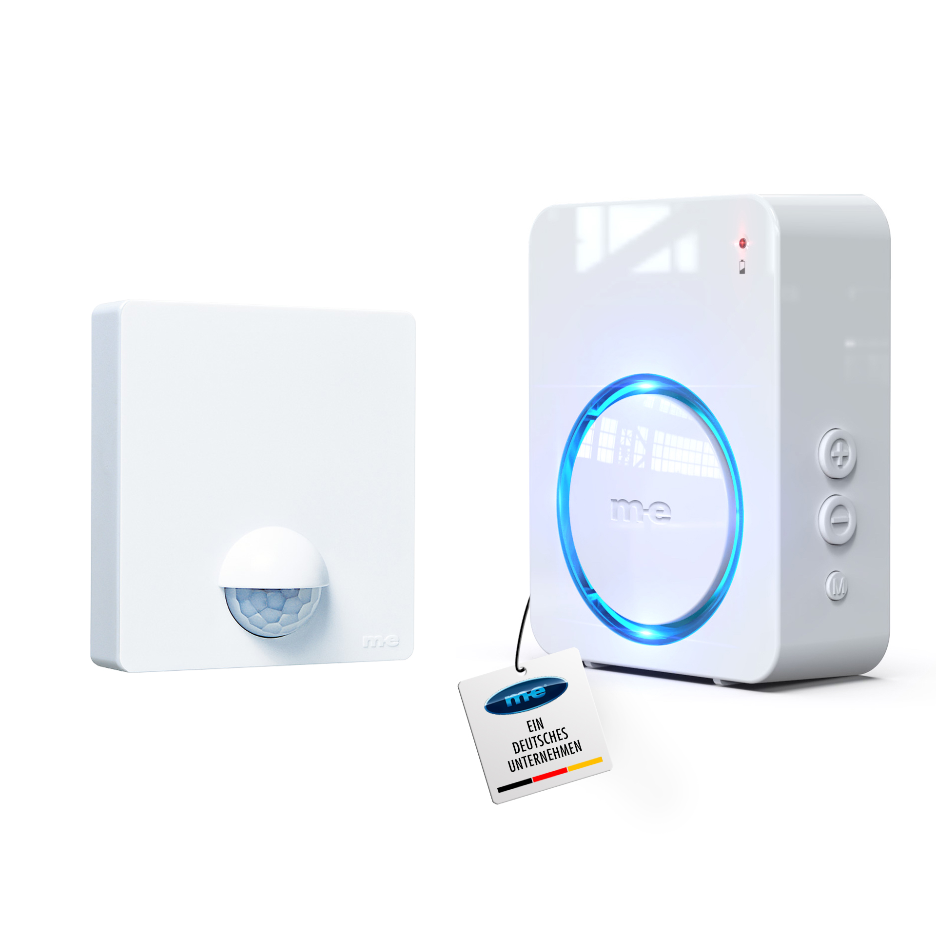 PROMO Funk-Bewegungsmelder SET für den Außenbereich mit Funk-Empfänger, wahlweise für die Steckdose oder mit Batterie