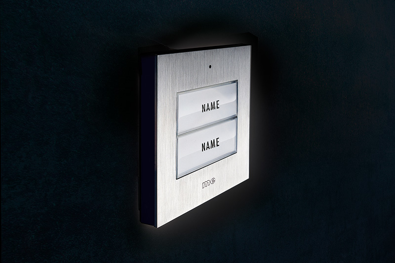 Klingeltaster, beleuchtet 1, 2-Familienh. Edelstahl (AP)