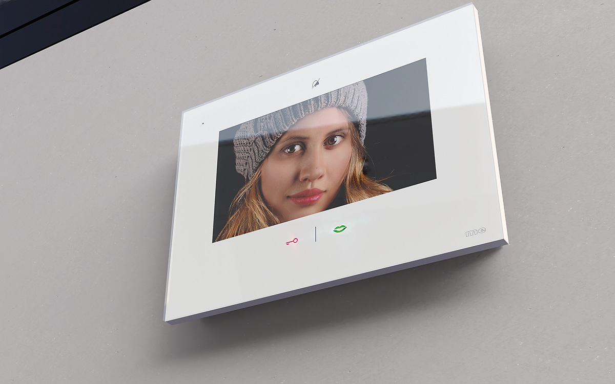 VDV-907-weiss-weiss-VP-Front-1200px 1-Fam.Haus Set UP mit IP-Innenstation (App) 7 Zoll, Bildspeicher, Touch & mp3