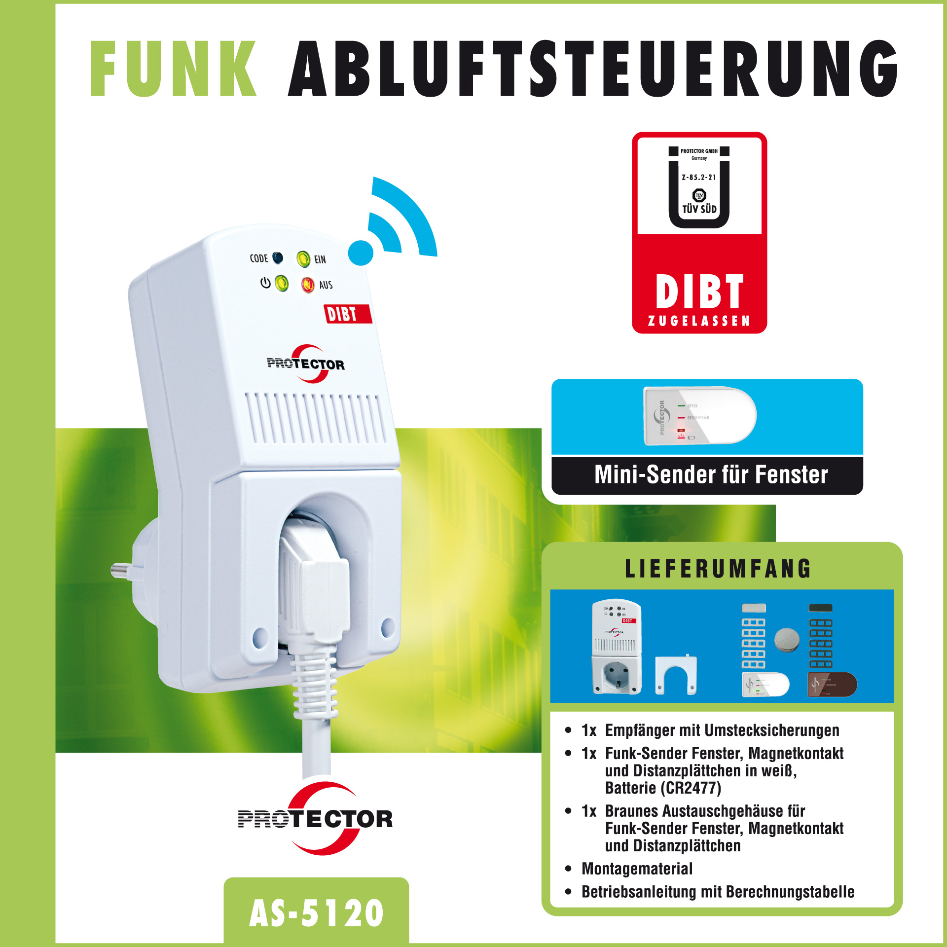 AS-5120-Content-Amazon-R-2 Funk-Fensterkontaktschalter AS-5120 mit DIBT-Zulassung, Funk-Abluftsteuerung, für Dunstabzugshauben